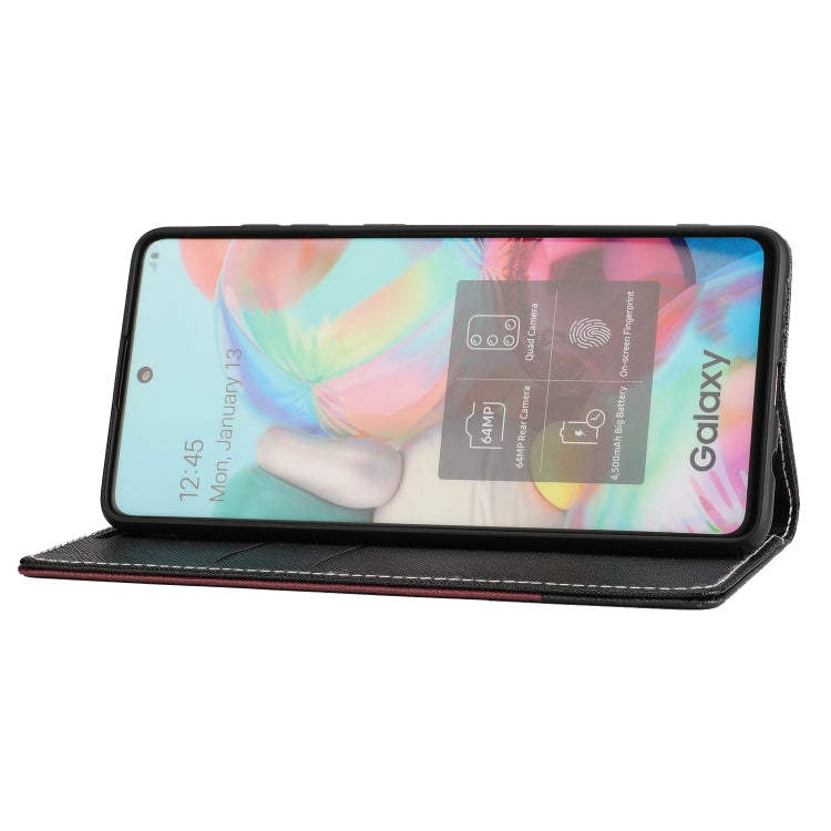 For Samsung Galaxy A51 Cross Texture Magnetic Horizontal Flip Leather Case with Card Slots & Holder & Wallet