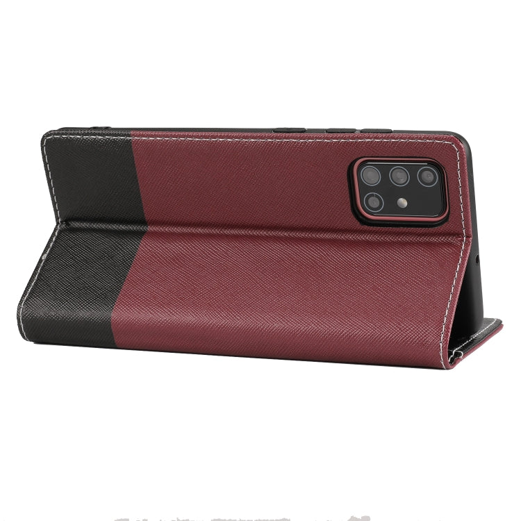 For Samsung Galaxy A51 Cross Texture Magnetic Horizontal Flip Leather Case with Card Slots & Holder & Wallet