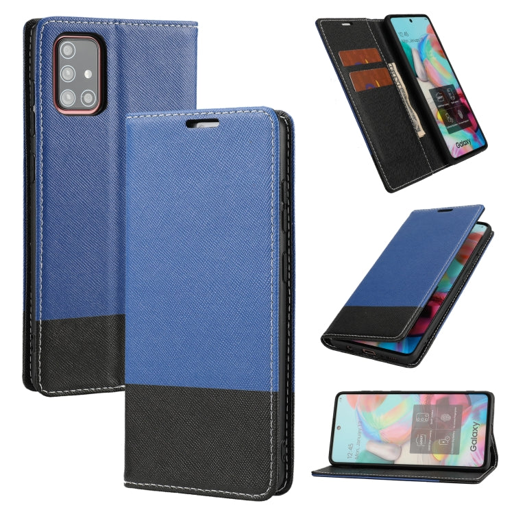 For Samsung Galaxy A51 Cross Texture Magnetic Horizontal Flip Leather Case with Card Slots & Holder & Wallet