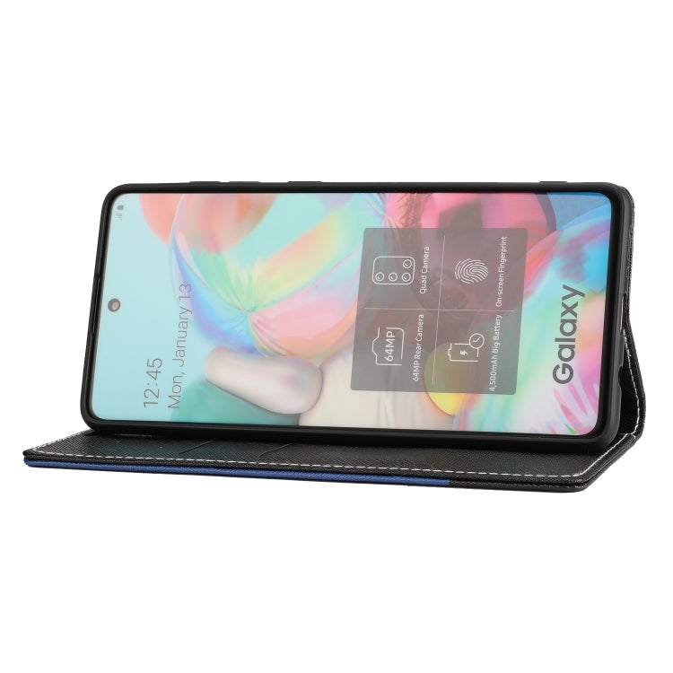 For Samsung Galaxy A51 Cross Texture Magnetic Horizontal Flip Leather Case with Card Slots & Holder & Wallet
