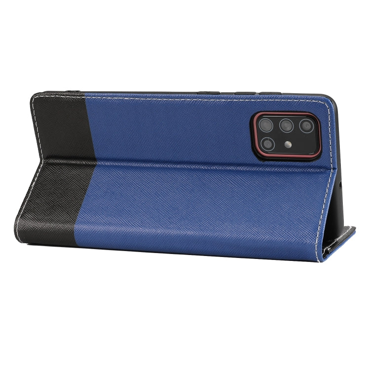 For Samsung Galaxy A51 Cross Texture Magnetic Horizontal Flip Leather Case with Card Slots & Holder & Wallet