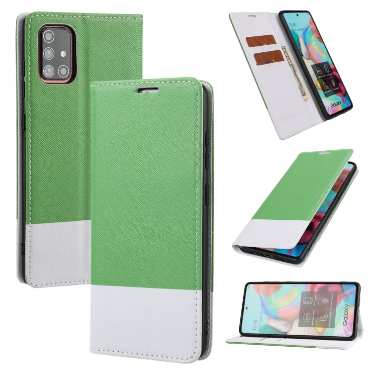 For Samsung Galaxy A51 Cross Texture Magnetic Horizontal Flip Leather Case with Card Slots & Holder & Wallet