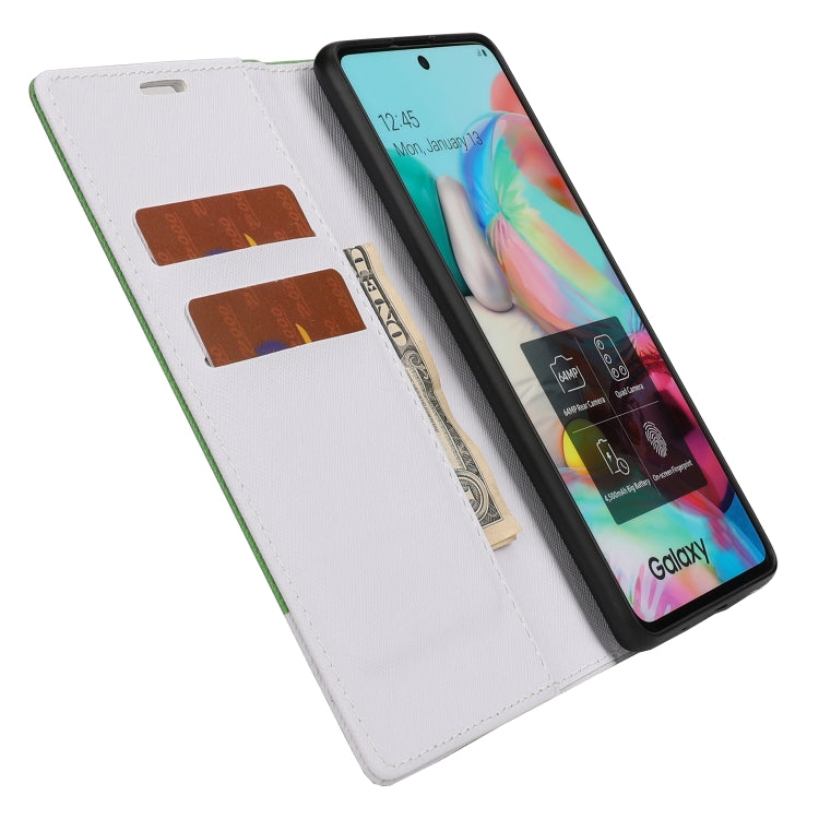 For Samsung Galaxy A51 Cross Texture Magnetic Horizontal Flip Leather Case with Card Slots & Holder & Wallet