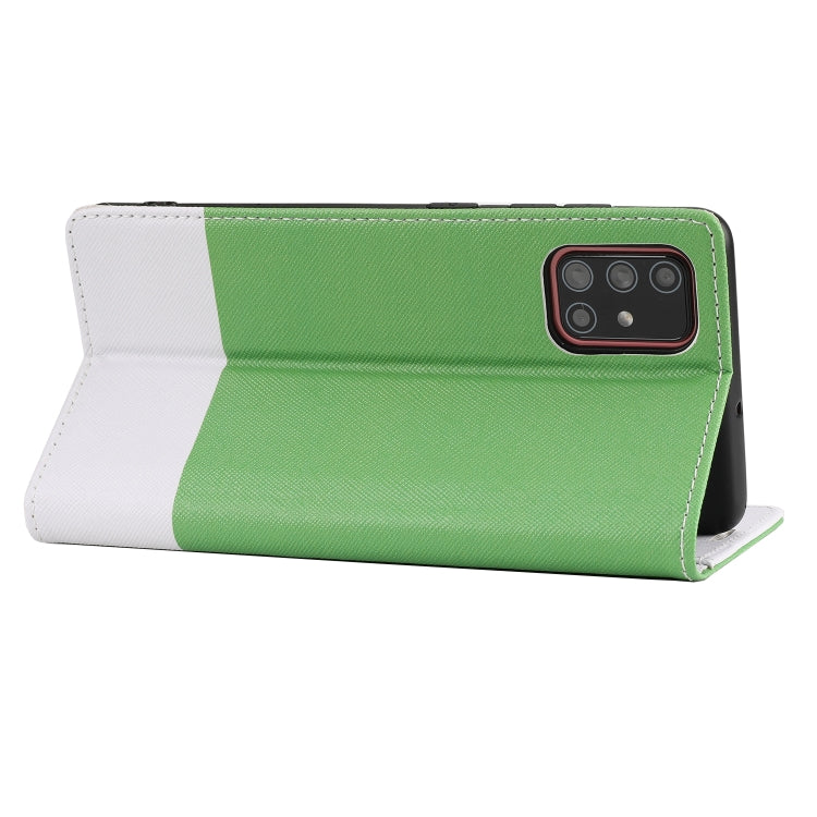 For Samsung Galaxy A51 Cross Texture Magnetic Horizontal Flip Leather Case with Card Slots & Holder & Wallet