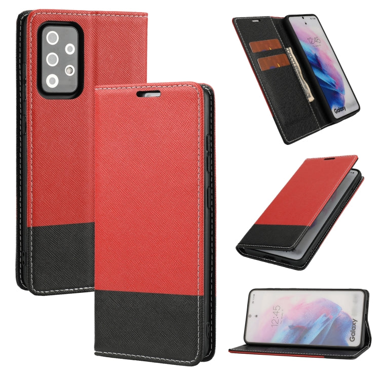 For Samsung Galaxy A52 5G / 4G Cross Texture Magnetic Horizontal Flip Leather Case with Card Slots & Holder & Wallet