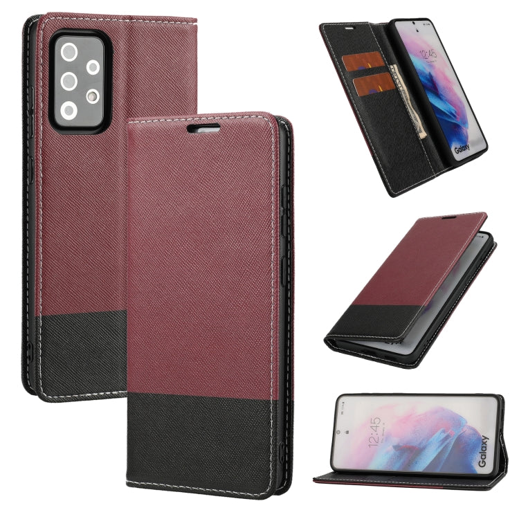 For Samsung Galaxy A52 5G / 4G Cross Texture Magnetic Horizontal Flip Leather Case with Card Slots & Holder & Wallet