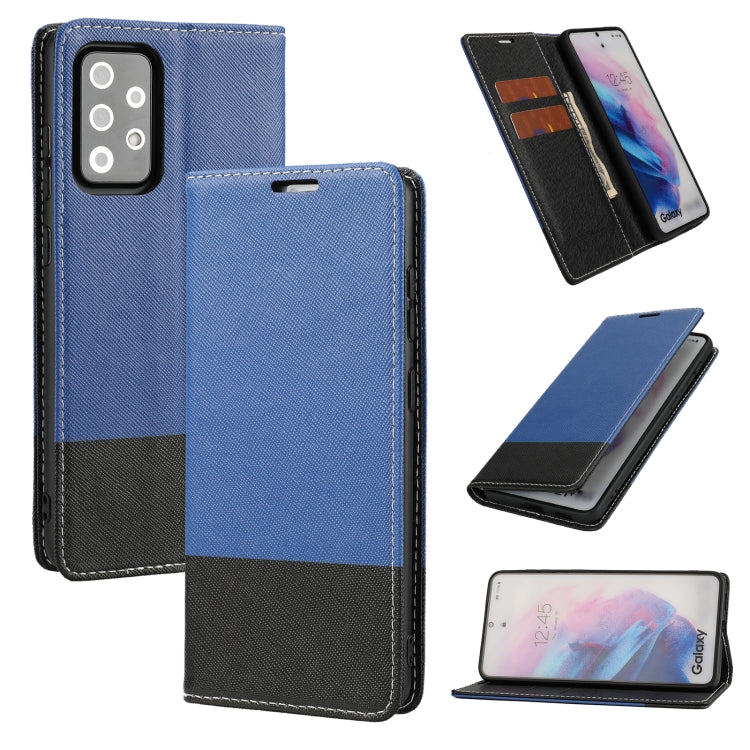 For Samsung Galaxy A52 5G / 4G Cross Texture Magnetic Horizontal Flip Leather Case with Card Slots & Holder & Wallet