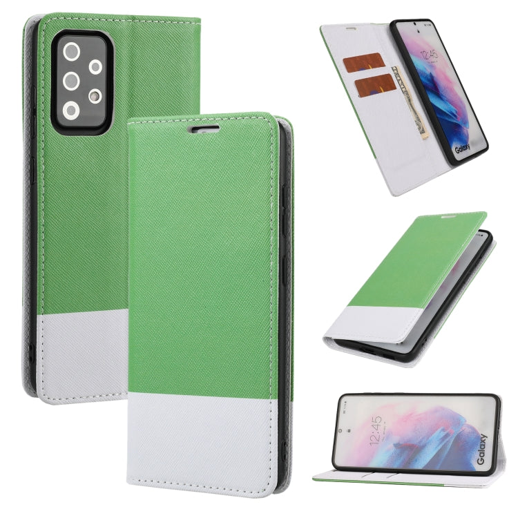 For Samsung Galaxy A52 5G / 4G Cross Texture Magnetic Horizontal Flip Leather Case with Card Slots & Holder & Wallet