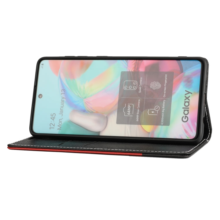 For Samsung Galaxy A71 Cross Texture Magnetic Horizontal Flip Leather Case with Card Slots & Holder & Wallet