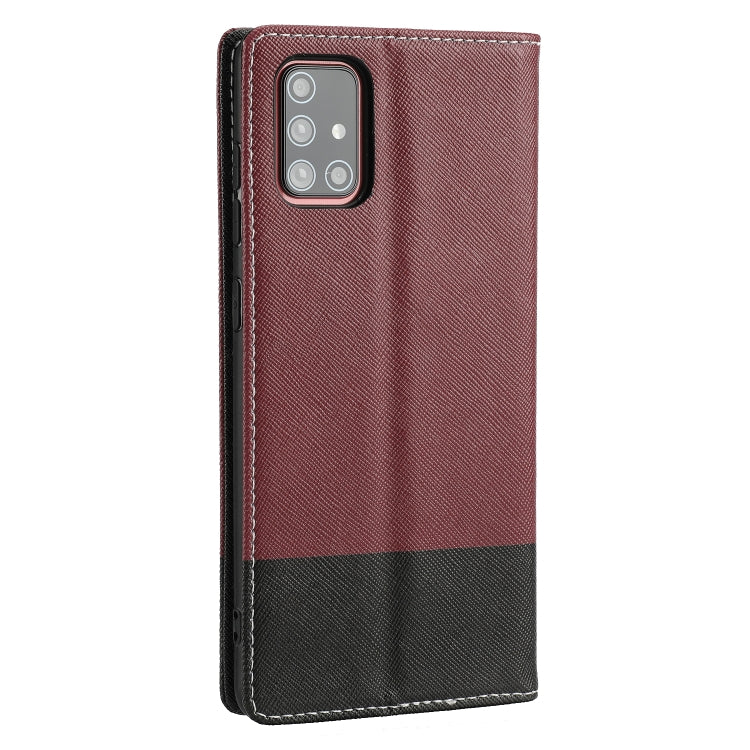 For Samsung Galaxy A71 Cross Texture Magnetic Horizontal Flip Leather Case with Card Slots & Holder & Wallet