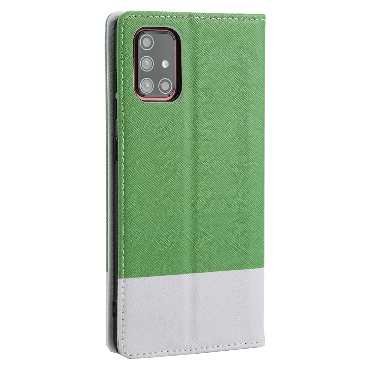 For Samsung Galaxy A71 Cross Texture Magnetic Horizontal Flip Leather Case with Card Slots & Holder & Wallet