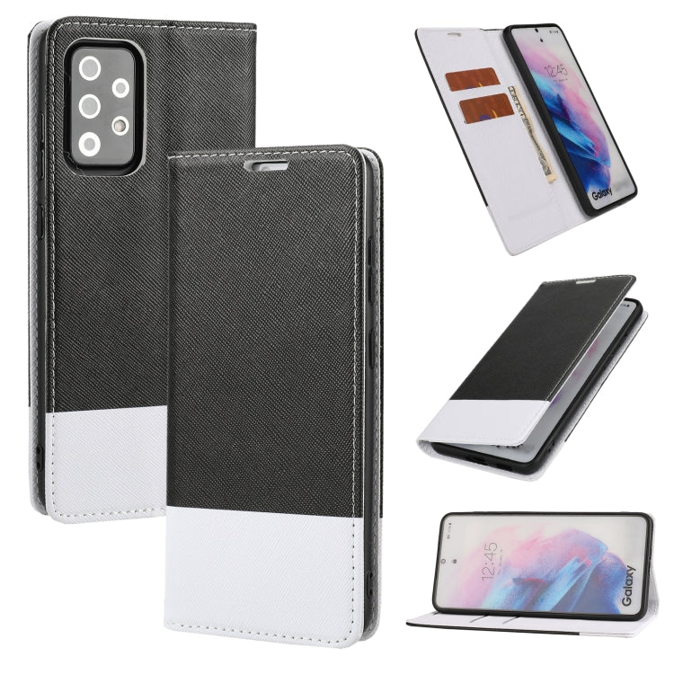 For Samsung Galaxy A72 5G / 4G Cross Texture Magnetic Horizontal Flip Leather Case with Card Slots & Holder & Wallet
