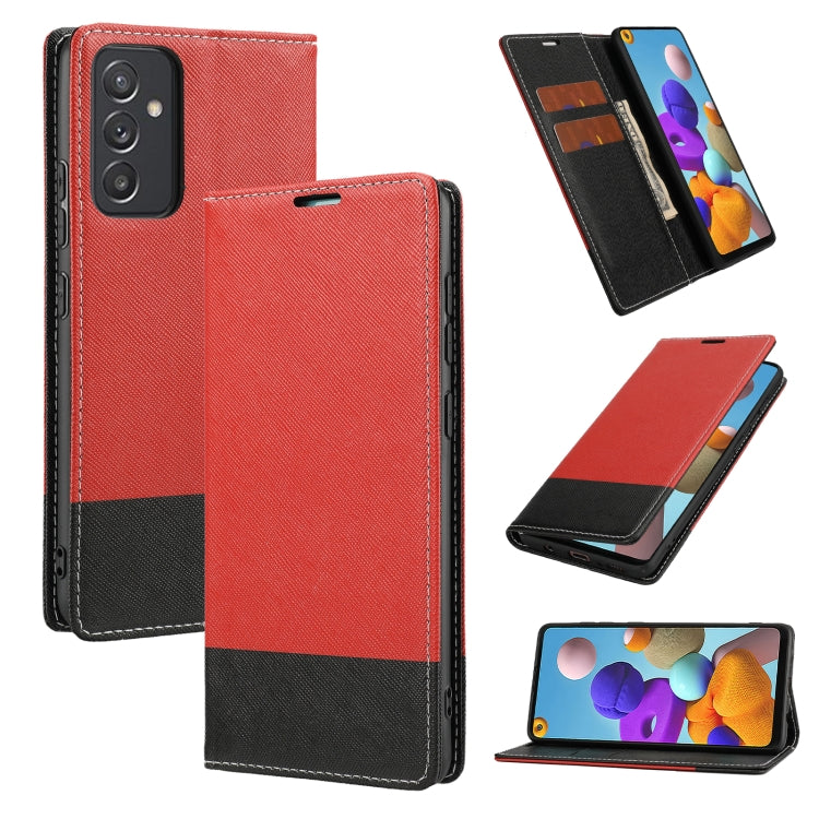 For Samsung Galaxy A82 5G Cross Texture Magnetic Horizontal Flip Leather Case with Card Slots & Holder & Wallet