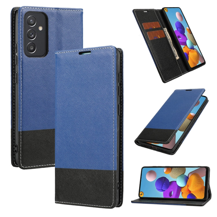 For Samsung Galaxy A82 5G Cross Texture Magnetic Horizontal Flip Leather Case with Card Slots & Holder & Wallet