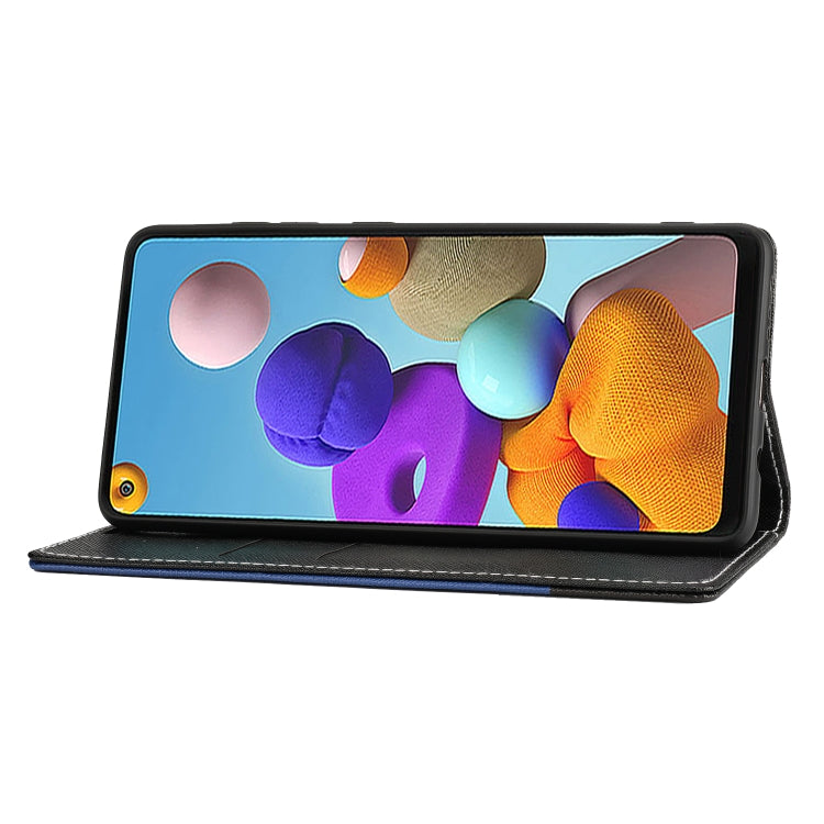For Samsung Galaxy A82 5G Cross Texture Magnetic Horizontal Flip Leather Case with Card Slots & Holder & Wallet