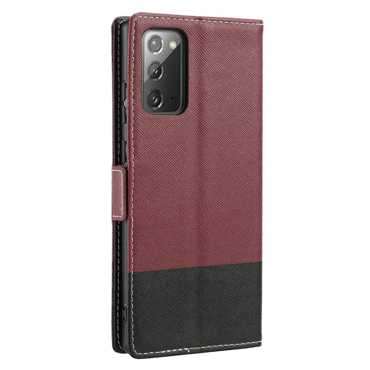 For Samsung Galaxy Note20 Cross Texture Magnetic Horizontal Flip Leather Case with Card Slots & Holder & Wallet
