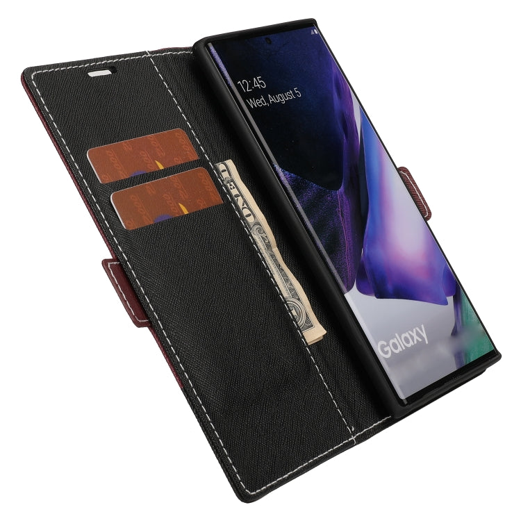 For Samsung Galaxy Note20 Cross Texture Magnetic Horizontal Flip Leather Case with Card Slots & Holder & Wallet