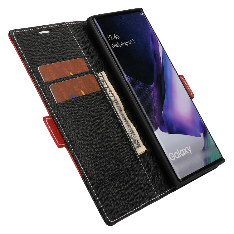 For Samsung Galaxy Note20 Ultra Cross Texture Magnetic Horizontal Flip Leather Case with Card Slots & Holder & Wallet