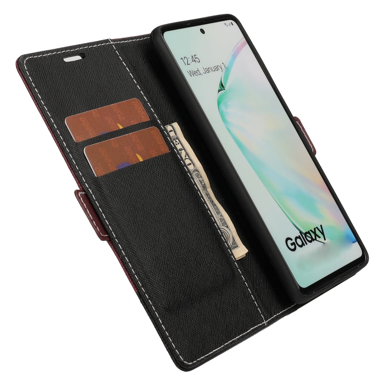 For Samsung Galaxy Note10+ Cross Texture Magnetic Horizontal Flip Leather Case with Card Slots & Holder & Wallet
