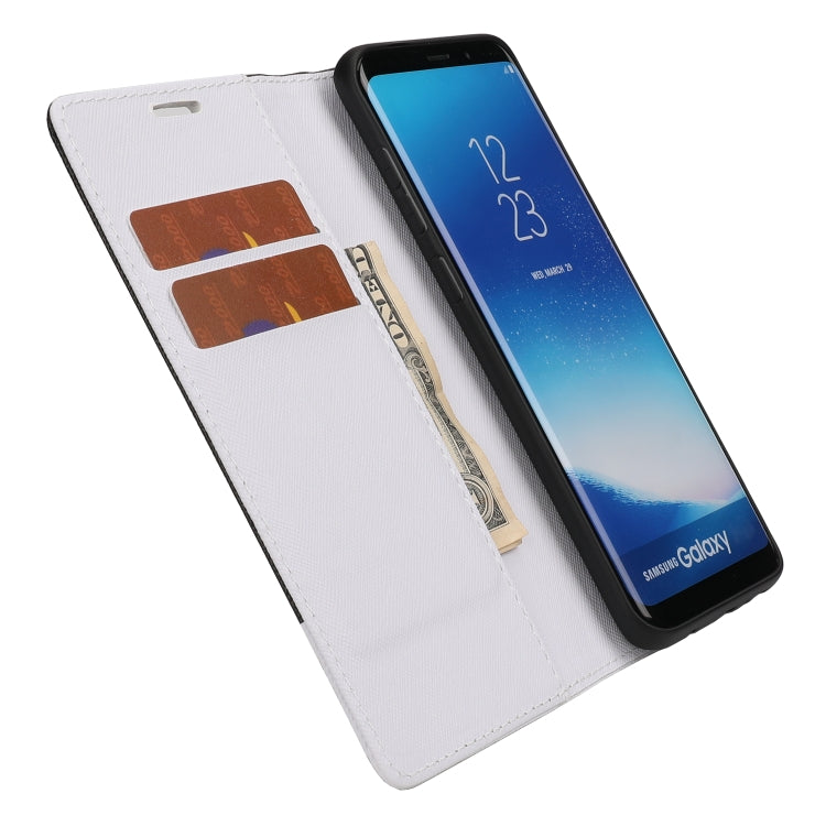 For Samsung Galaxy S8 Cross Texture Magnetic Horizontal Flip Leather Case with Card Slots & Holder & Wallet