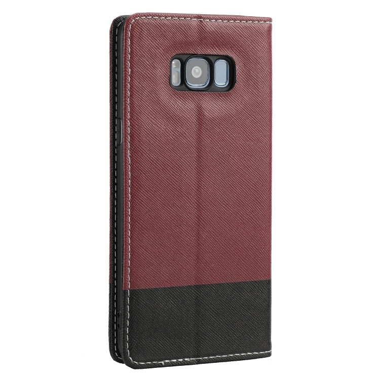For Samsung Galaxy S8 Cross Texture Magnetic Horizontal Flip Leather Case with Card Slots & Holder & Wallet