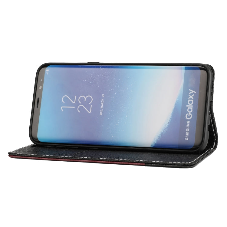 For Samsung Galaxy S8 Cross Texture Magnetic Horizontal Flip Leather Case with Card Slots & Holder & Wallet
