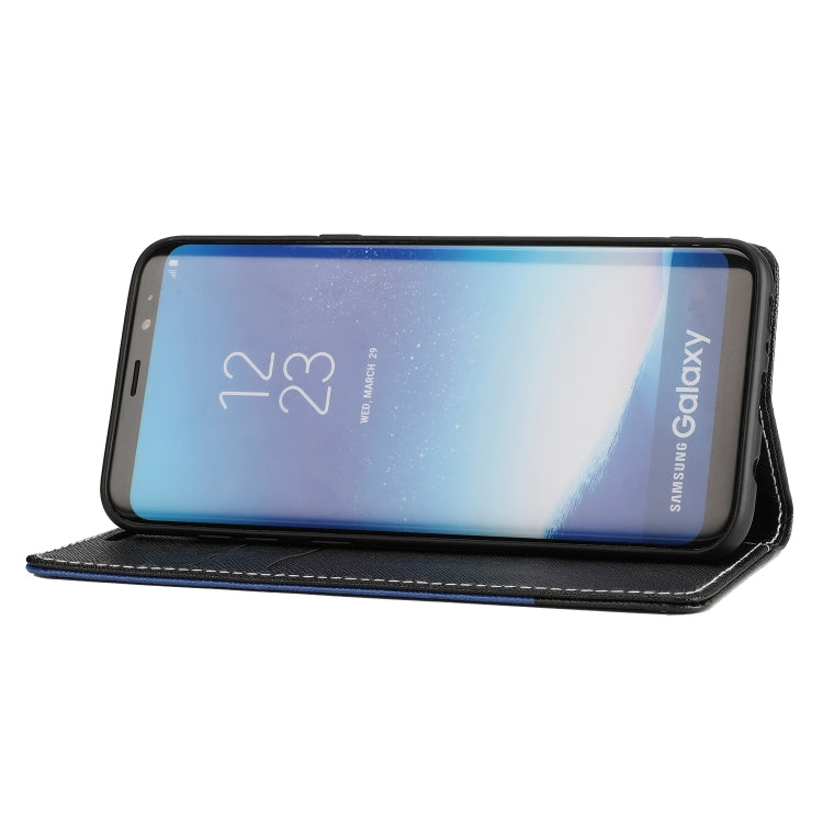 For Samsung Galaxy S8 Cross Texture Magnetic Horizontal Flip Leather Case with Card Slots & Holder & Wallet