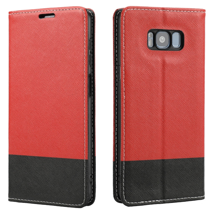 For Samsung Galaxy S8+ Cross Texture Magnetic Horizontal Flip Leather Case with Card Slots & Holder & Wallet