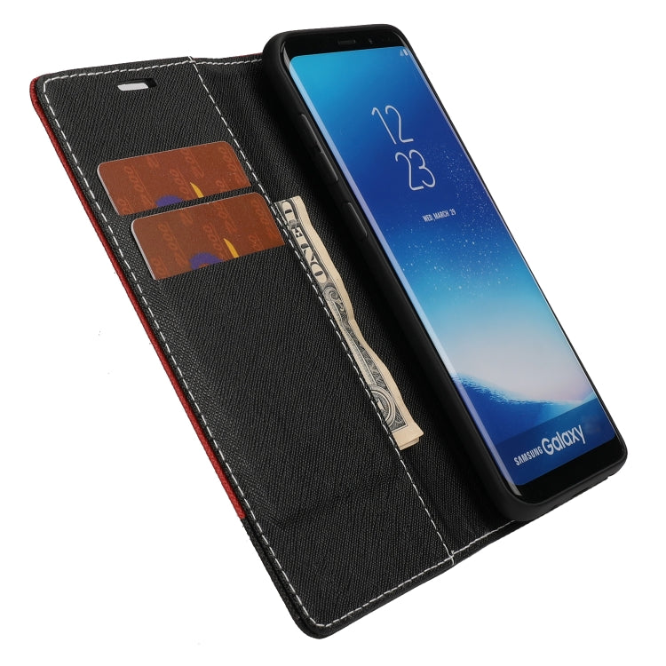 For Samsung Galaxy S8+ Cross Texture Magnetic Horizontal Flip Leather Case with Card Slots & Holder & Wallet