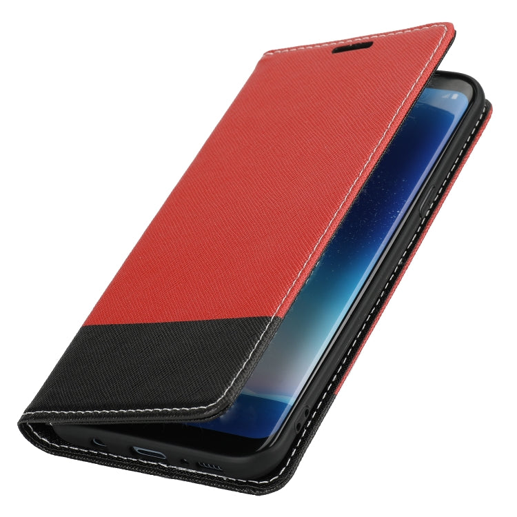 For Samsung Galaxy S8+ Cross Texture Magnetic Horizontal Flip Leather Case with Card Slots & Holder & Wallet