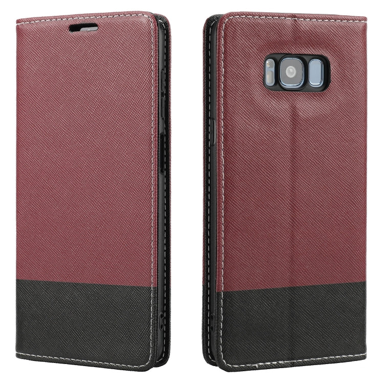 For Samsung Galaxy S8+ Cross Texture Magnetic Horizontal Flip Leather Case with Card Slots & Holder & Wallet