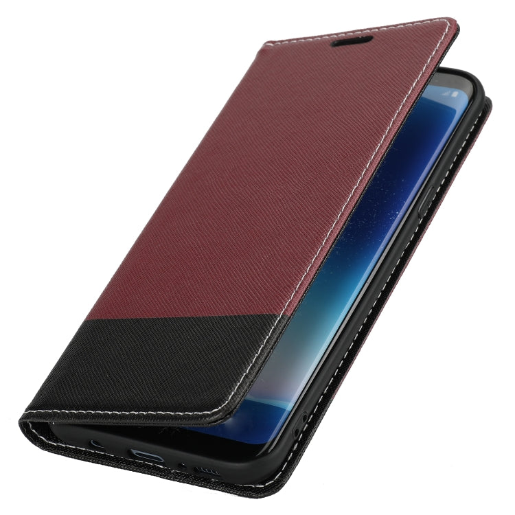 For Samsung Galaxy S8+ Cross Texture Magnetic Horizontal Flip Leather Case with Card Slots & Holder & Wallet