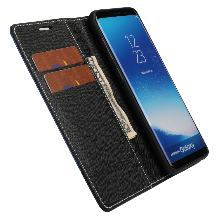 For Samsung Galaxy S8+ Cross Texture Magnetic Horizontal Flip Leather Case with Card Slots & Holder & Wallet