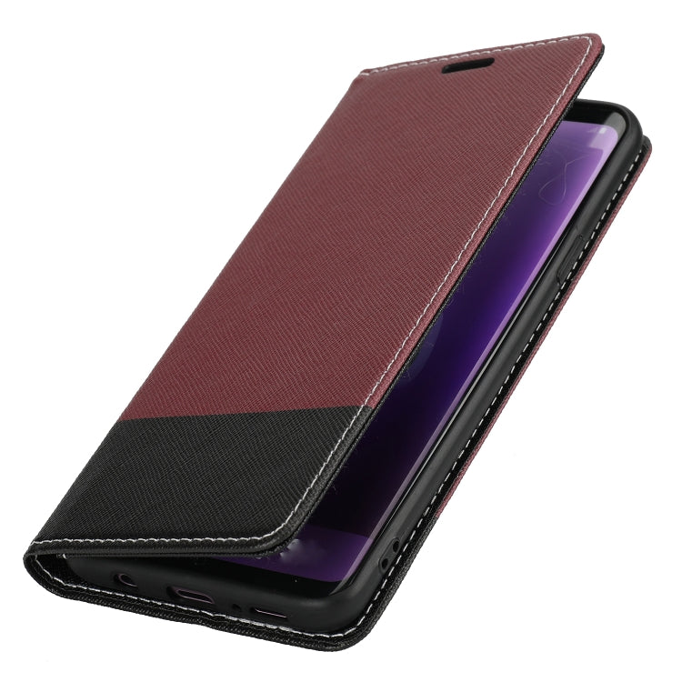 For Samsung Galaxy S9 Cross Texture Magnetic Horizontal Flip Leather Case with Card Slots & Holder & Wallet