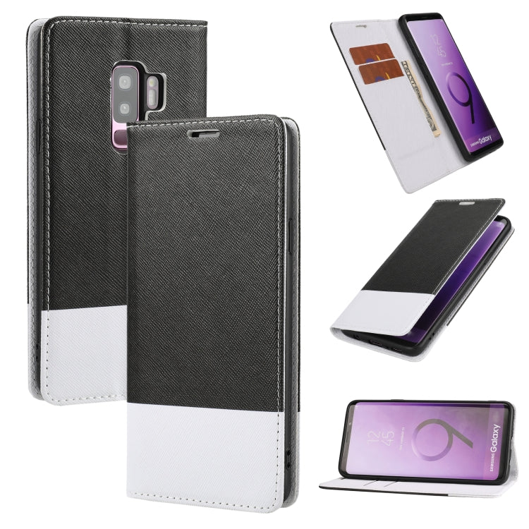 For Samsung Galaxy S9+ Cross Texture Magnetic Horizontal Flip Leather Case with Card Slots & Holder & Wallet