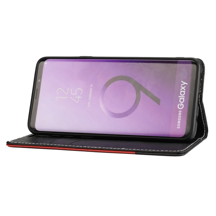 For Samsung Galaxy S9+ Cross Texture Magnetic Horizontal Flip Leather Case with Card Slots & Holder & Wallet