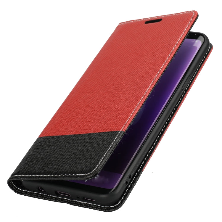 For Samsung Galaxy S9+ Cross Texture Magnetic Horizontal Flip Leather Case with Card Slots & Holder & Wallet