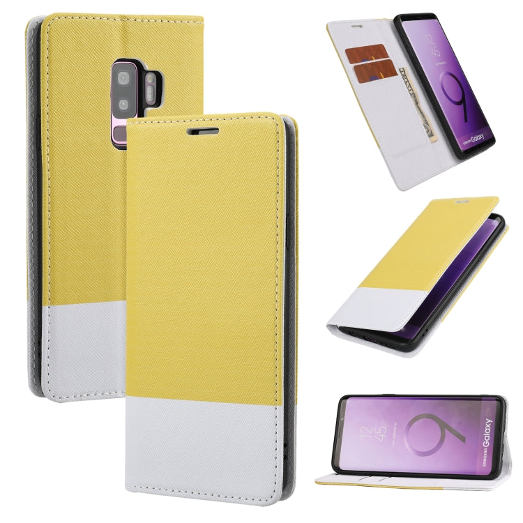For Samsung Galaxy S9+ Cross Texture Magnetic Horizontal Flip Leather Case with Card Slots & Holder & Wallet