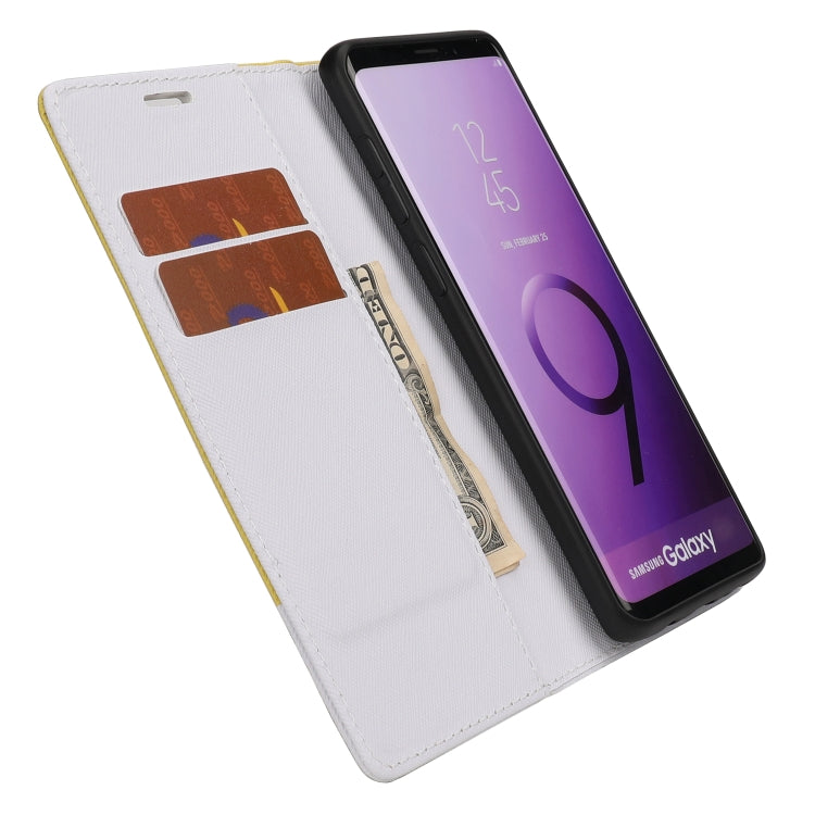 For Samsung Galaxy S9+ Cross Texture Magnetic Horizontal Flip Leather Case with Card Slots & Holder & Wallet