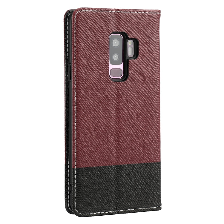 For Samsung Galaxy S9+ Cross Texture Magnetic Horizontal Flip Leather Case with Card Slots & Holder & Wallet