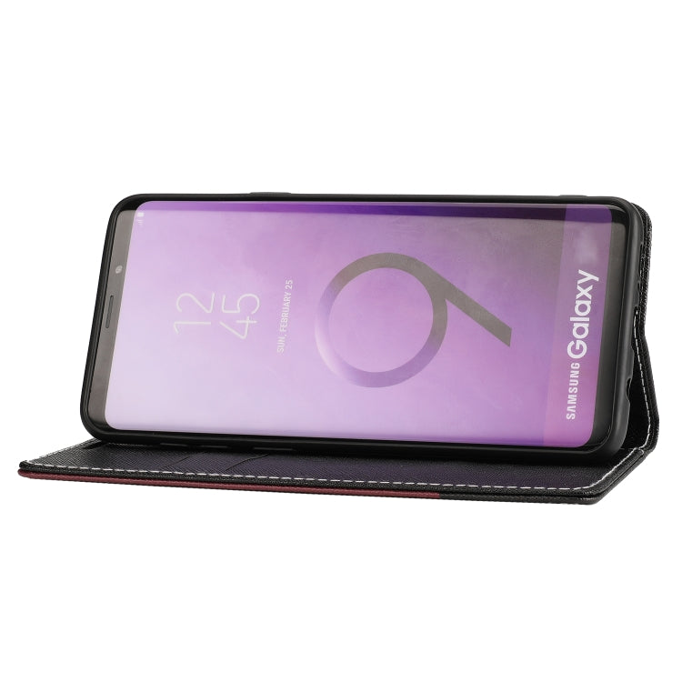 For Samsung Galaxy S9+ Cross Texture Magnetic Horizontal Flip Leather Case with Card Slots & Holder & Wallet
