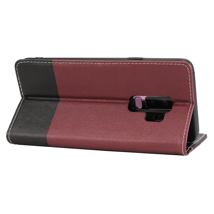 For Samsung Galaxy S9+ Cross Texture Magnetic Horizontal Flip Leather Case with Card Slots & Holder & Wallet