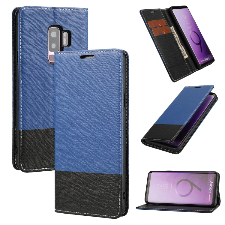 For Samsung Galaxy S9+ Cross Texture Magnetic Horizontal Flip Leather Case with Card Slots & Holder & Wallet