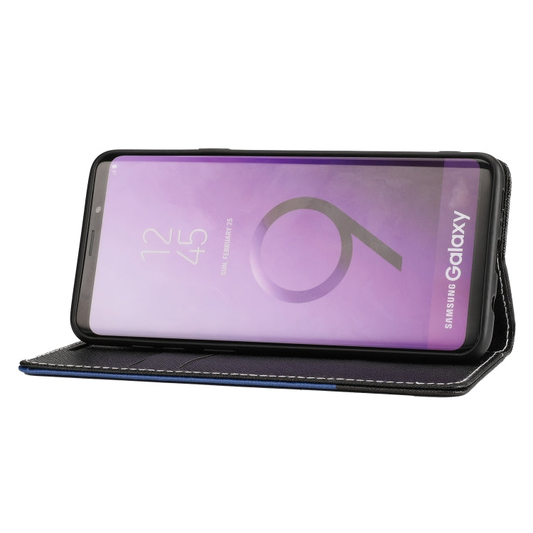 For Samsung Galaxy S9+ Cross Texture Magnetic Horizontal Flip Leather Case with Card Slots & Holder & Wallet