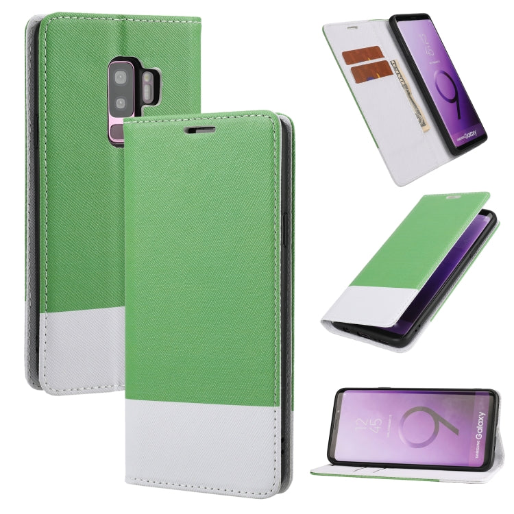 For Samsung Galaxy S9+ Cross Texture Magnetic Horizontal Flip Leather Case with Card Slots & Holder & Wallet