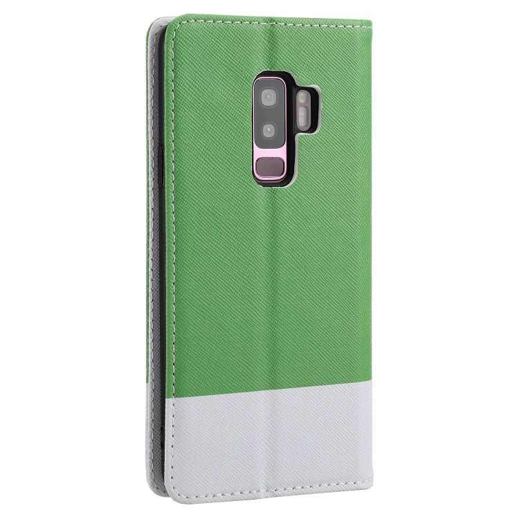 For Samsung Galaxy S9+ Cross Texture Magnetic Horizontal Flip Leather Case with Card Slots & Holder & Wallet