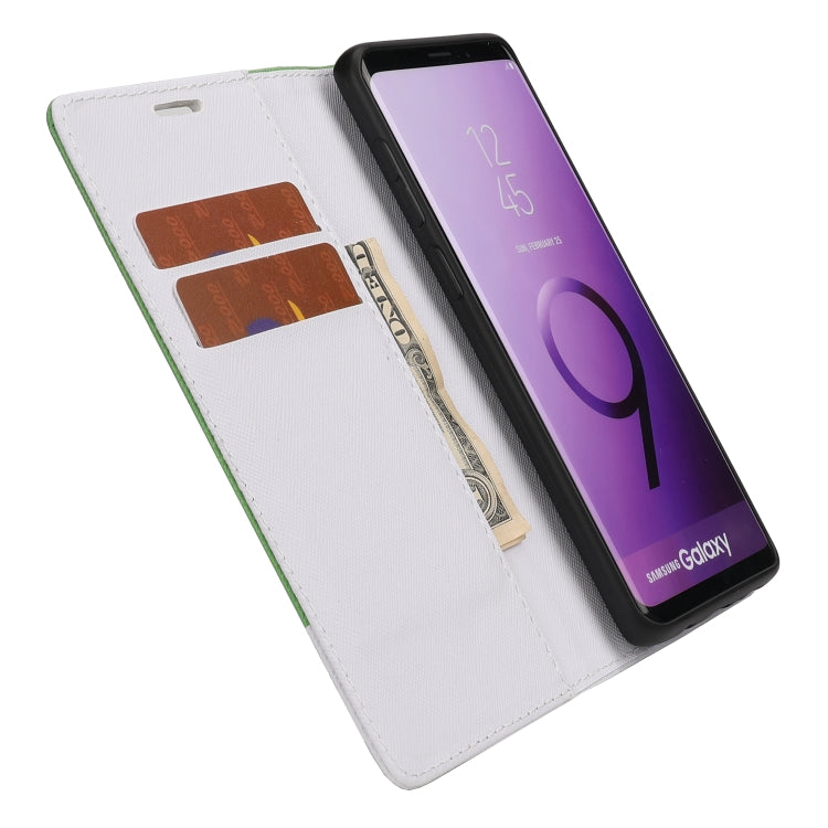 For Samsung Galaxy S9+ Cross Texture Magnetic Horizontal Flip Leather Case with Card Slots & Holder & Wallet