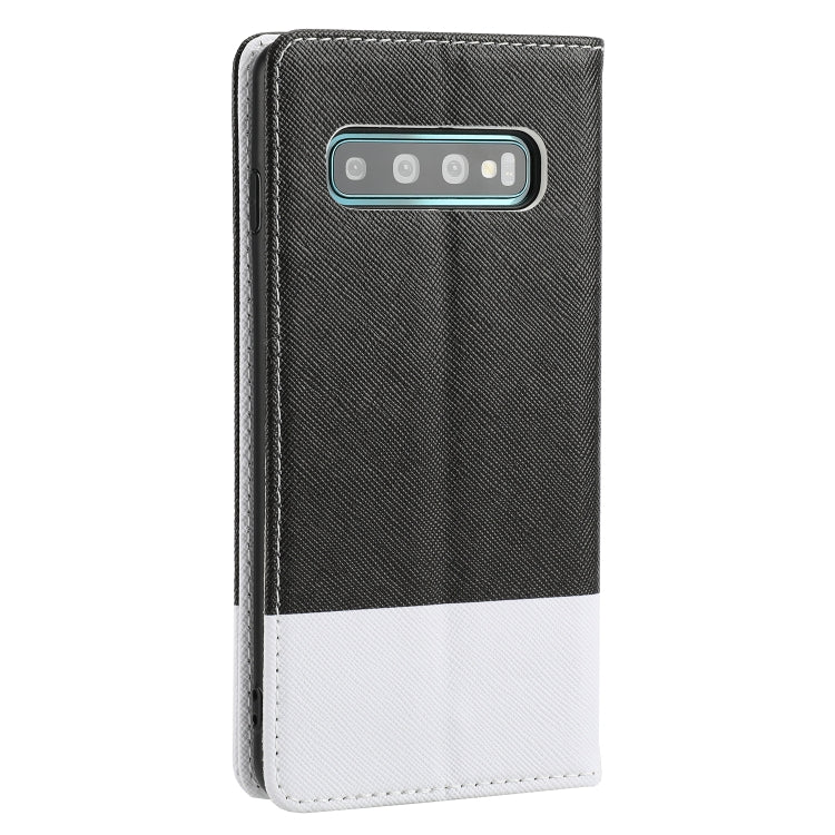 For Samsung Galaxy S10+ Cross Texture Magnetic Horizontal Flip Leather Case with Card Slots & Holder & Wallet