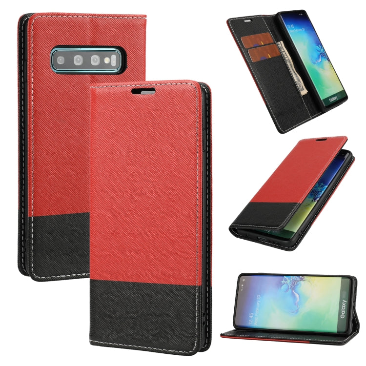 For Samsung Galaxy S10+ Cross Texture Magnetic Horizontal Flip Leather Case with Card Slots & Holder & Wallet