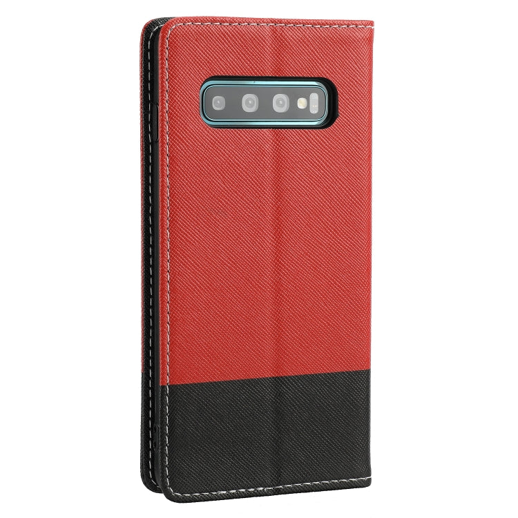 For Samsung Galaxy S10+ Cross Texture Magnetic Horizontal Flip Leather Case with Card Slots & Holder & Wallet